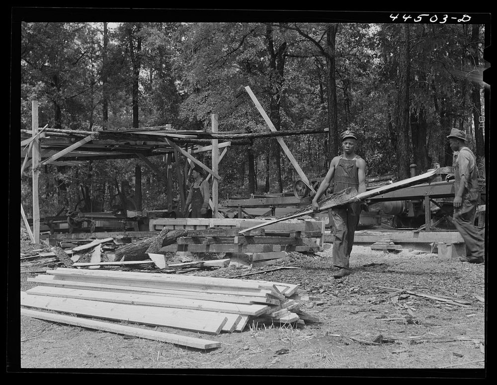 A small sawmill workings in southern Greene County, Georgia. Sourced from the Library of Congress.