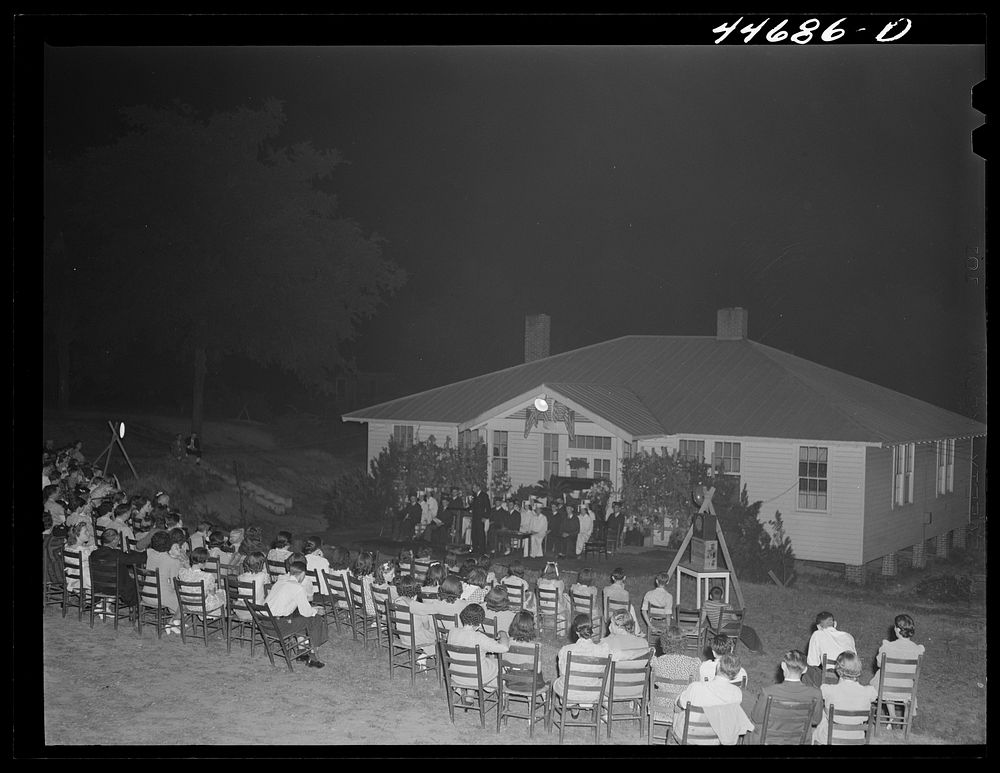 At the outdoor graduation of the Union Point high school. Union Point, Greene County, Georgia. Sourced from the Library of…
