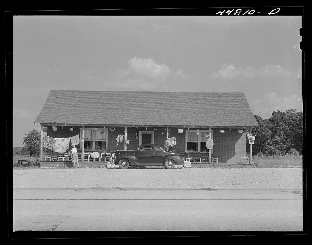 The Virginia crafts co-op on U. S. Highway No. 1, twenty miles north of Fredericksburg, Virginia. Sourced from the Library…