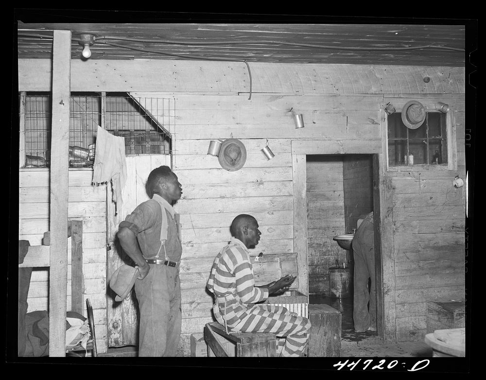 At a convict camp in Greene County, Georgia. Sourced from the Library of Congress.