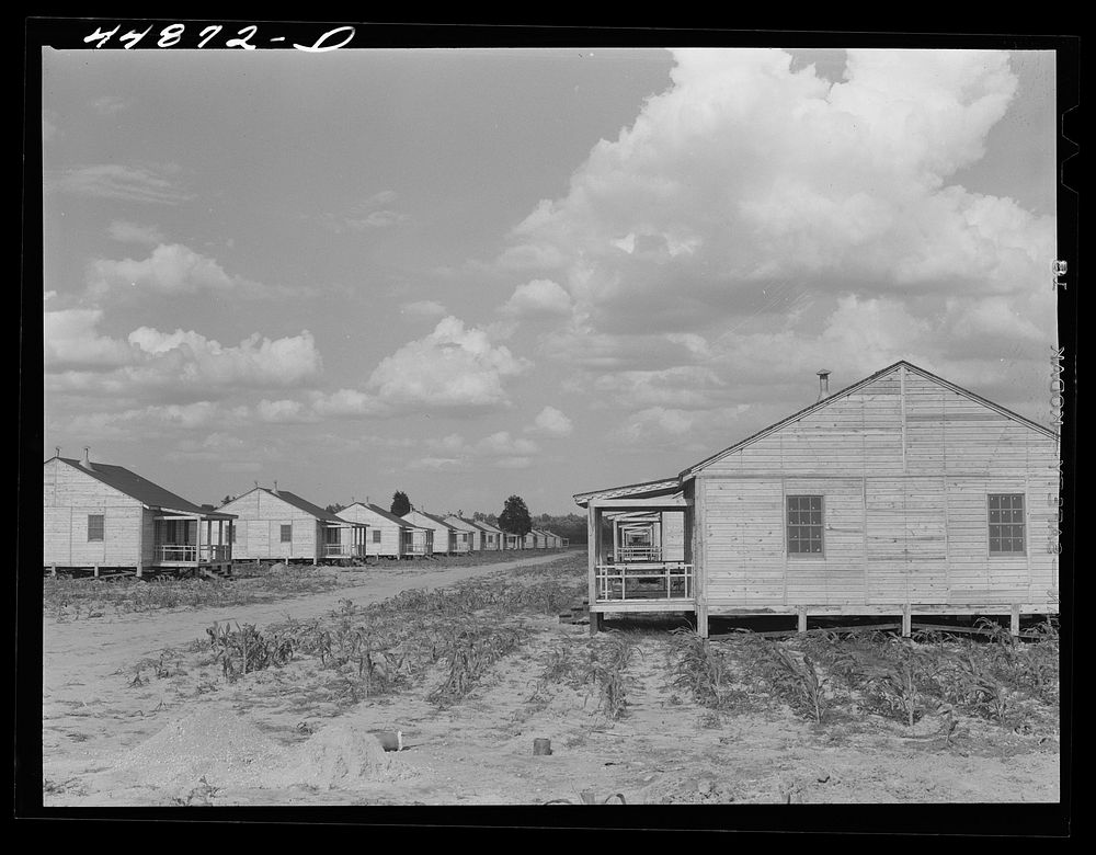 Prefabricated houses built by FSA (Farm Security Administration) to take care of some of the  families that had to move out…