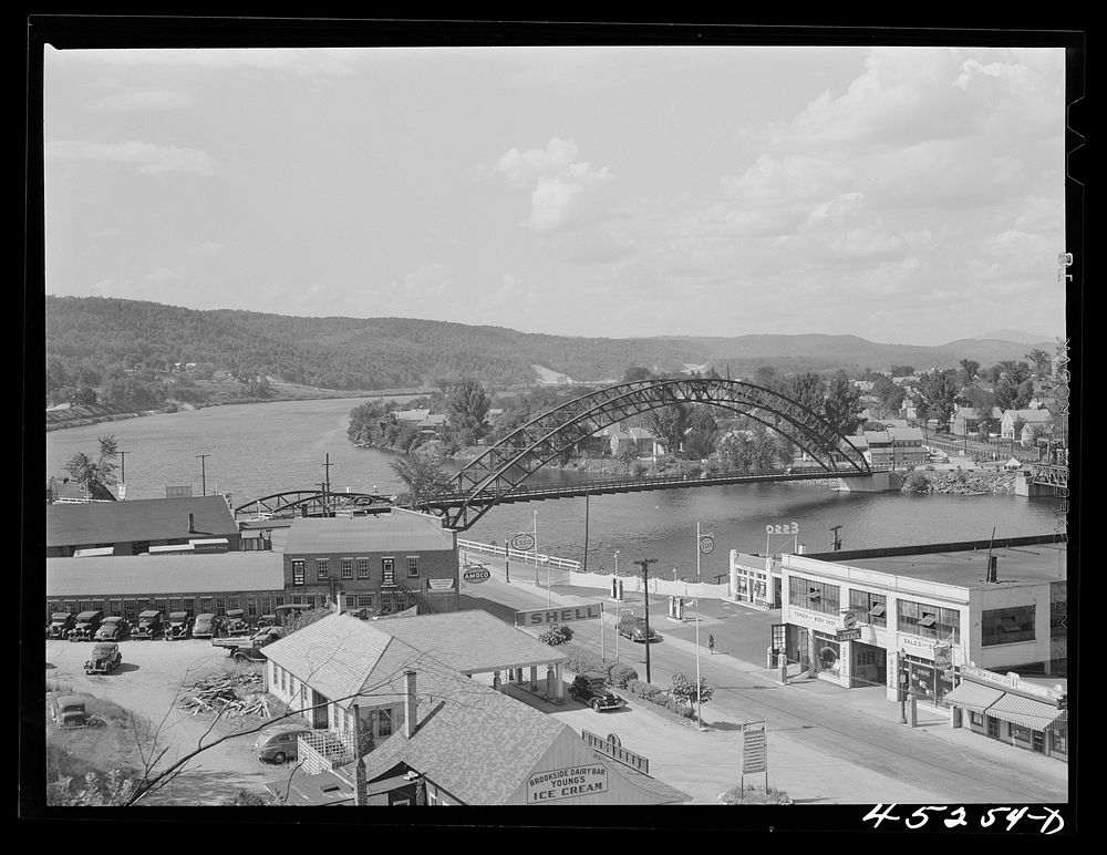 The Connecticut River at Bellows Falls, Vermont. Sourced from the Library of Congress.