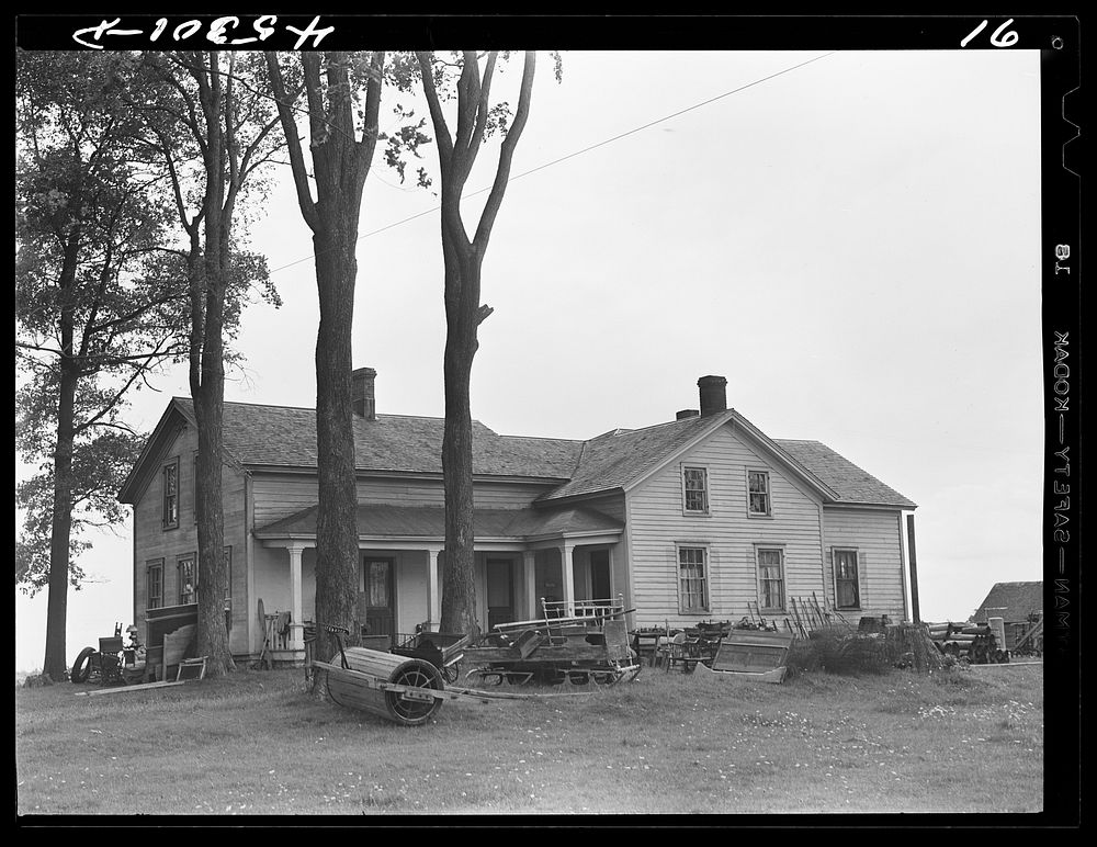 The O'Connell homestead in the Pine Camp expansion area. The articles outside the house are to be sold at auction in…