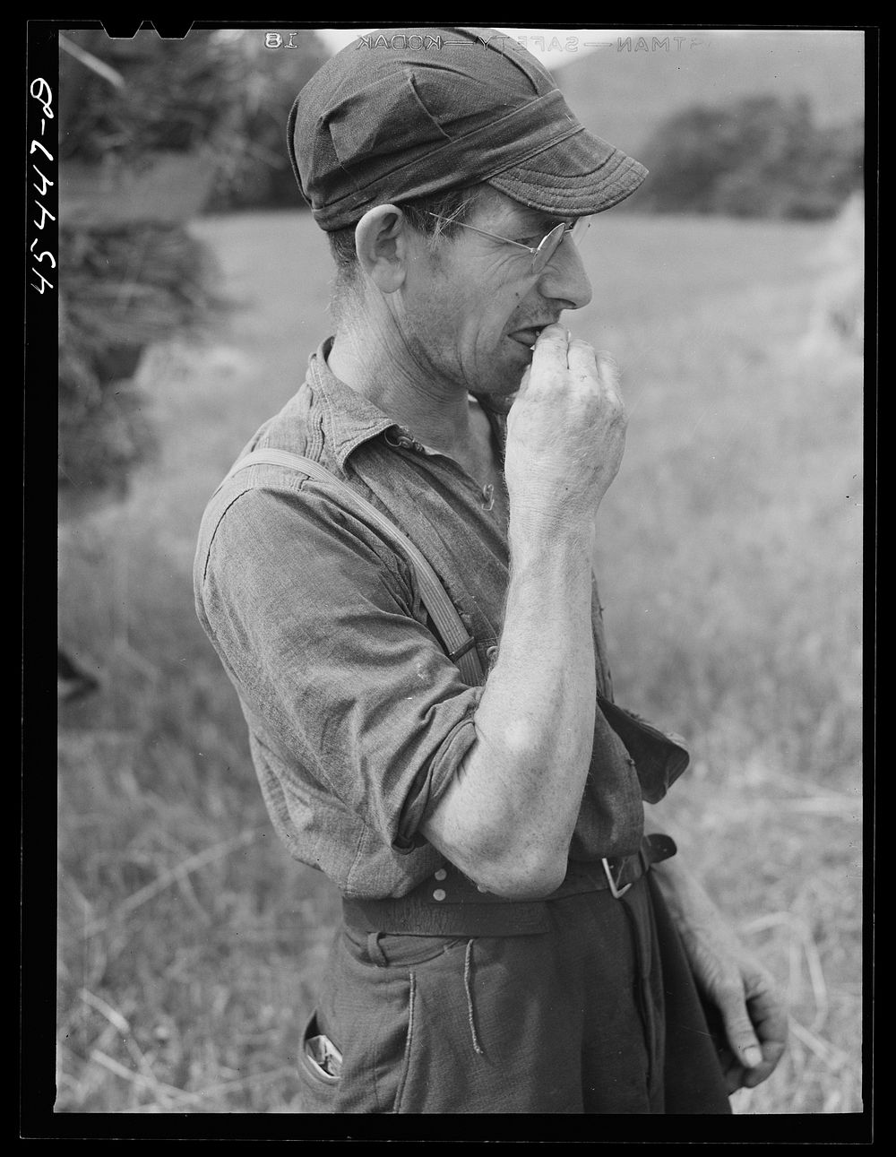 [Untitled photo, possibly related to: Mr. Isadore Lavictoire, French Canadian dairy farmer near Rutland, Vermont]. Sourced…