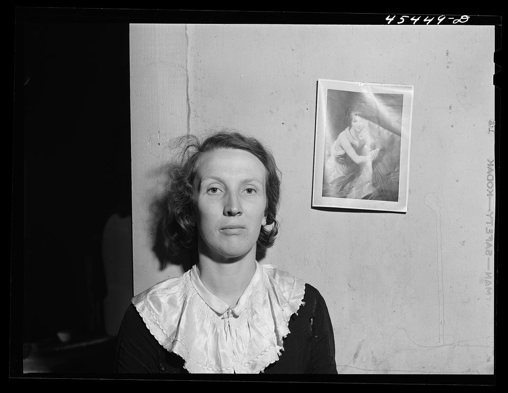 Mrs. Horatio Weaver, wife of a FSA (Farm Security Administration) dairy farmer in the town of Tinmouth, Vermont. Sourced…