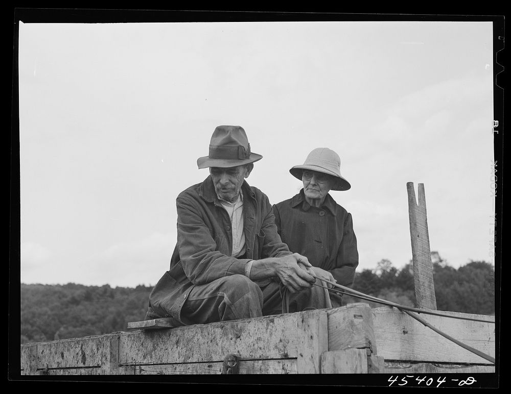 Mr. Eliot H. Miller and his wife, FSA (Farm Security Administration) clients at Castleton, Vermont. Sourced from the Library…