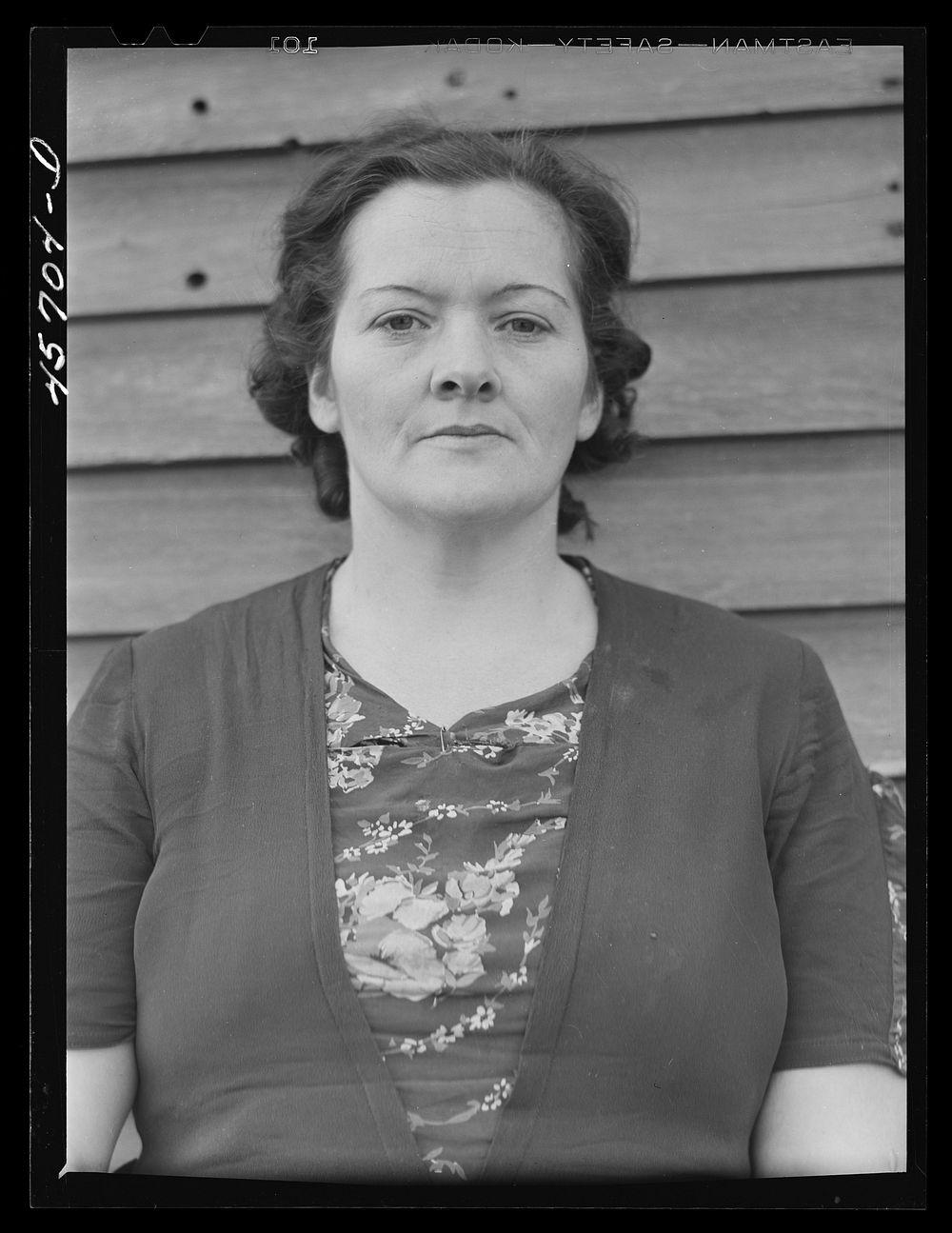 [Untitled photo, possibly related to: Mrs. William Gaynor, wife of FSA (Farm Security Administration) dairy farmer, on her…