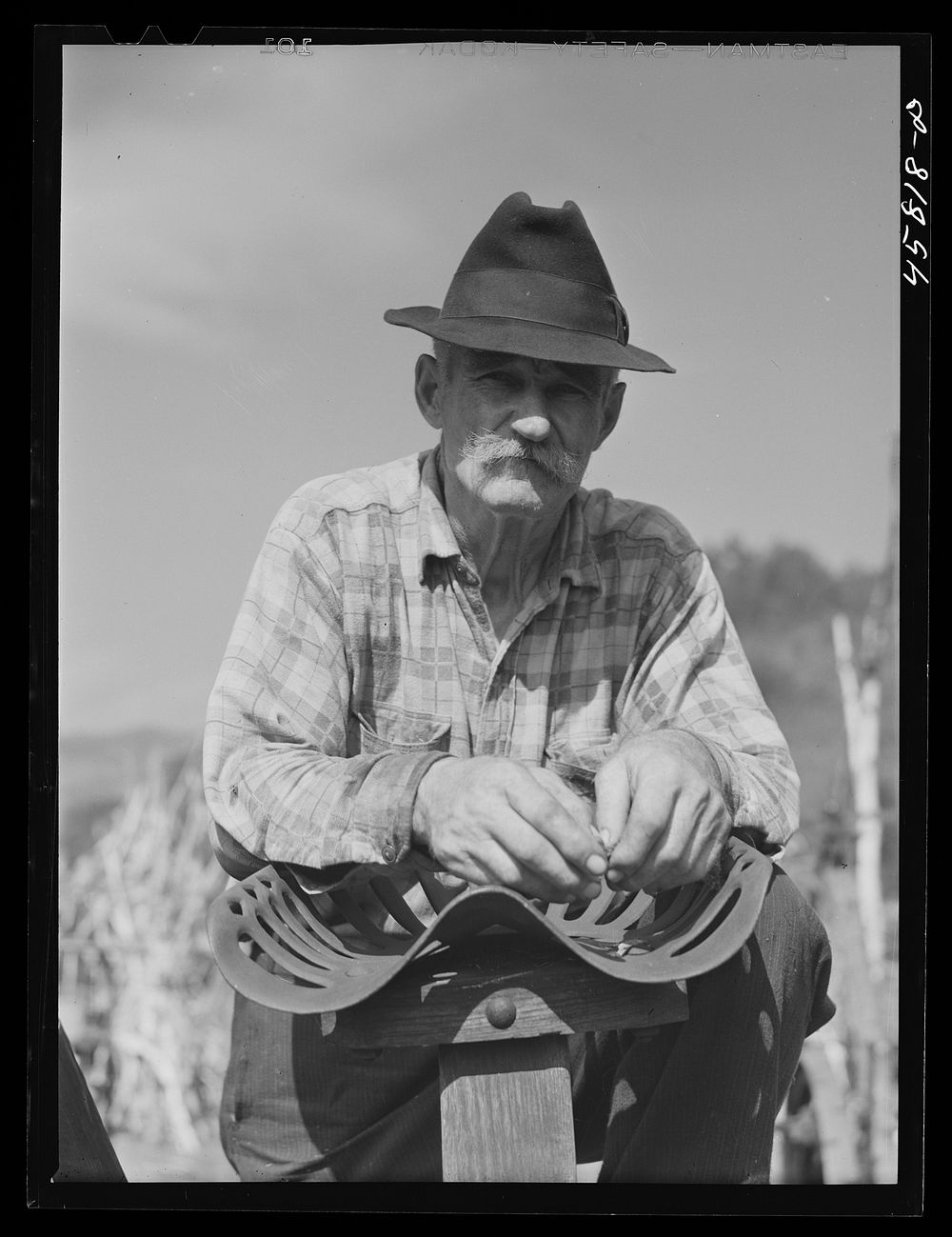 Farmer at the World's Fair at Tunbridge, Vermont. Sourced from the Library of Congress.