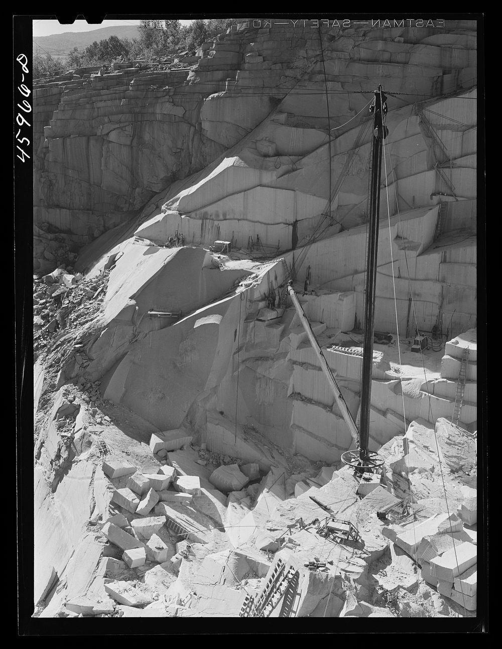 At the Morse and Whitmore granite quarries in East Barre, Vermont. Sourced from the Library of Congress.