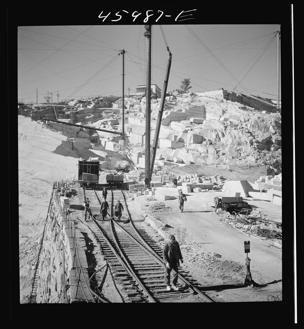 [Untitled photo, possibly related to: At the Whitmore and Morse granite quarry in East Barre, Vermont]. Sourced from the…