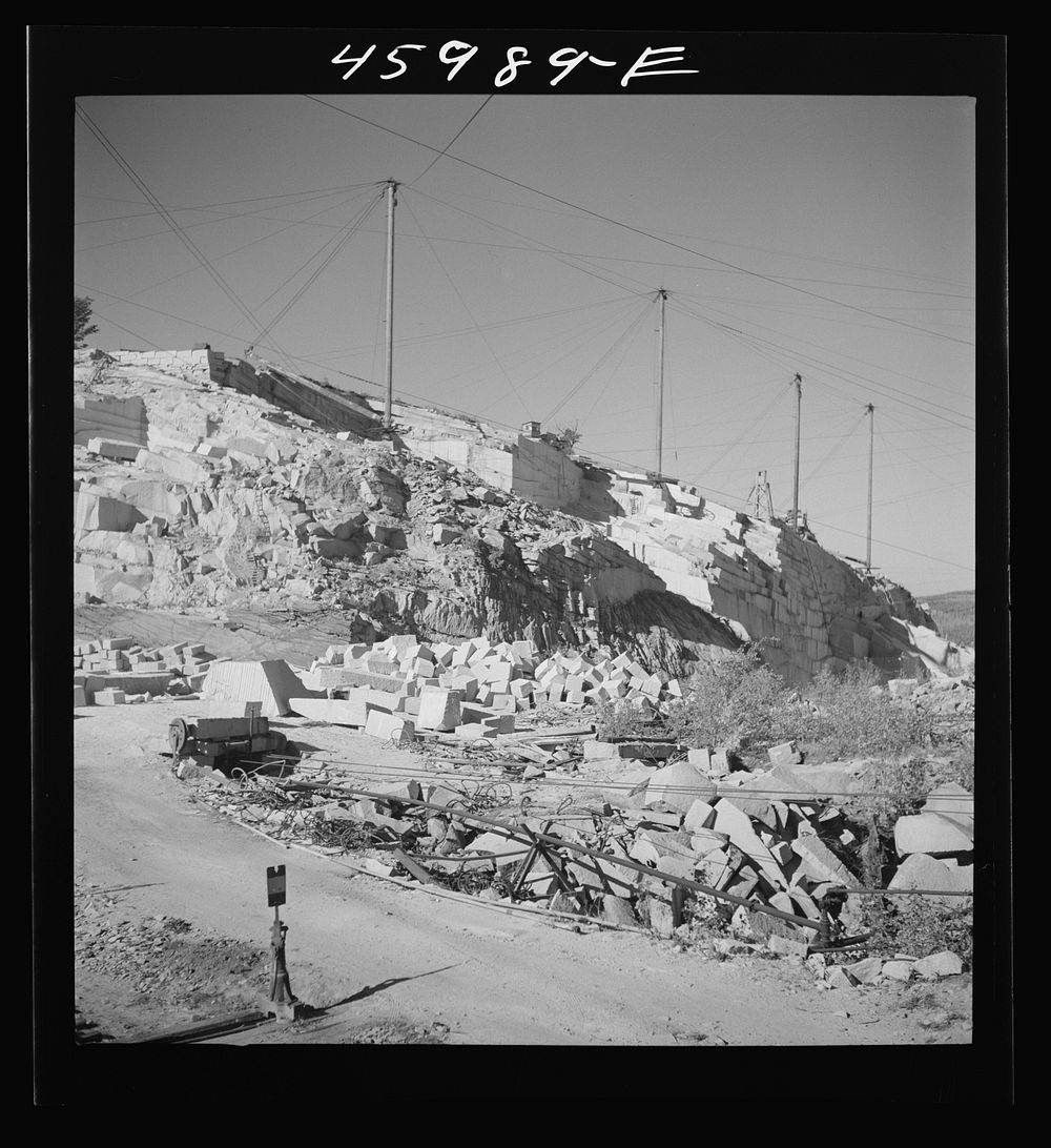 [Untitled photo, possibly related to: At the Whitmore and Morse granite quarry in East Barre, Vermont]. Sourced from the…