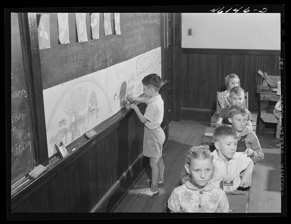 Siloam, Greene County, Georgia. Classroom in the school. Sourced from the Library of Congress.