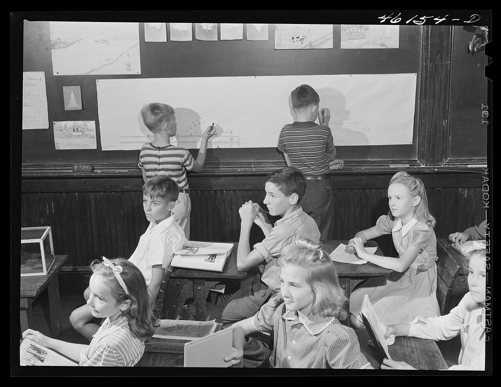 Siloam, Greene County, Georgia. Classroom in the school. Sourced from the Library of Congress.