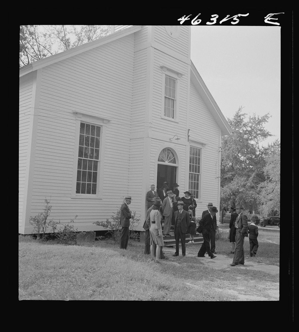 White Plains, Greene County, Georgia. The Methodist church. Sourced from the Library of Congress.