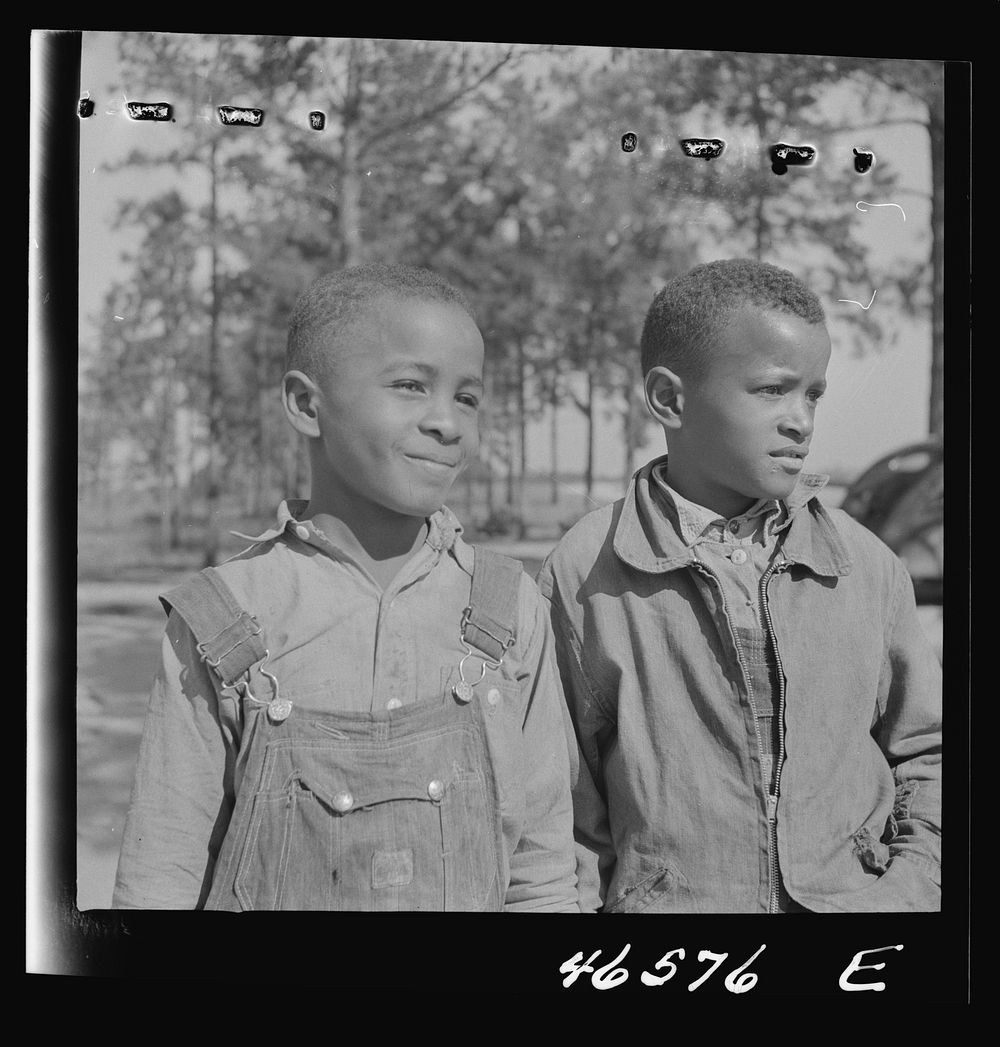 Boyd Jones and one of his school mates at the Alexander Community School, Greene County, Georgia. Sourced from the Library…