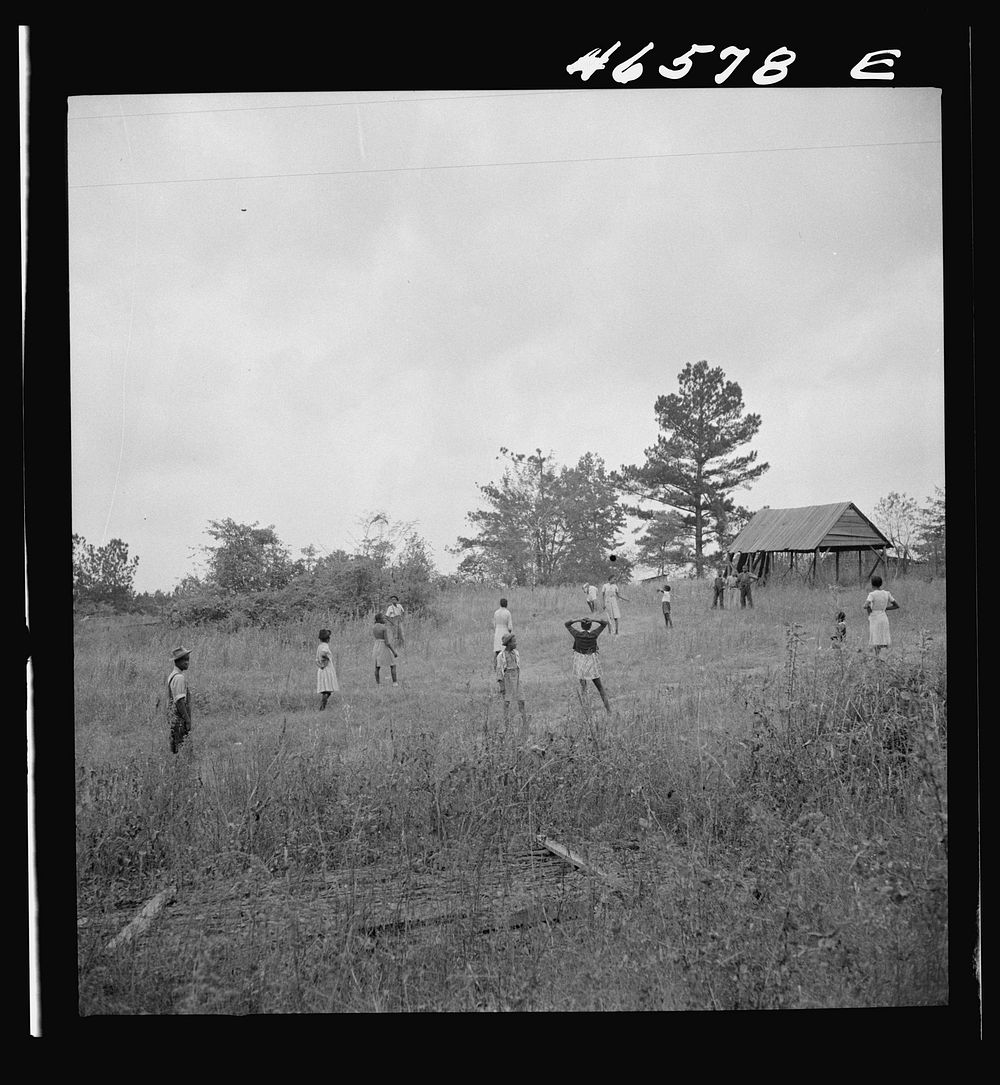 [Untitled photo, possibly related to: Recess at the Veasey school for  children. Greene County, Georgia]. Sourced from the…