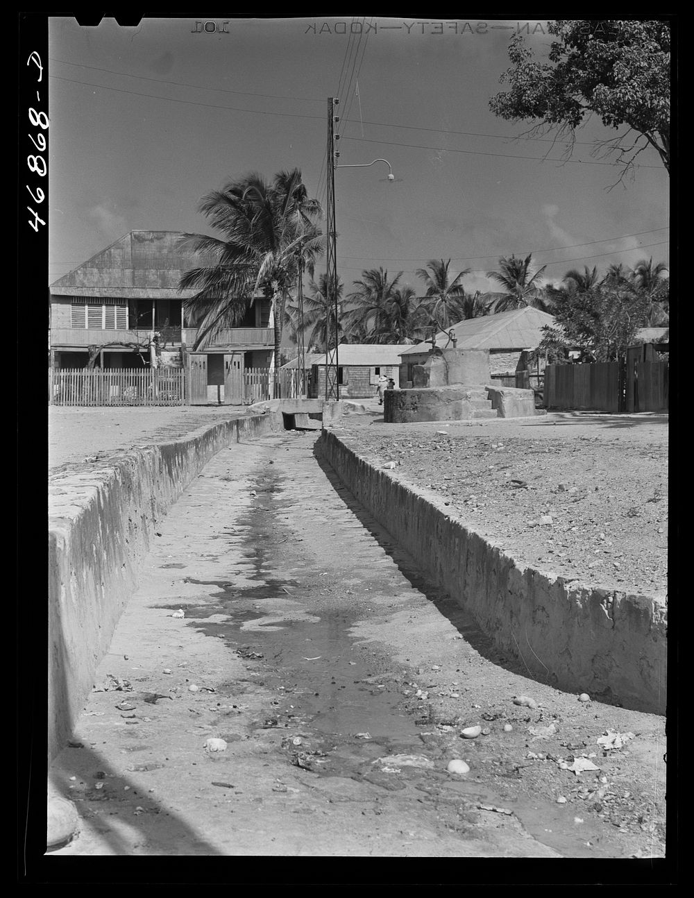 Christiansted, Saint Croix Island, Virgin Islands. An open sewer. Sourced from the Library of Congress.