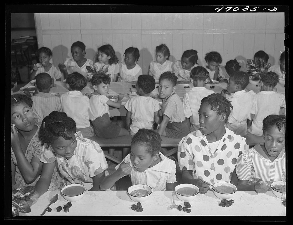 Christiansted, Saint Croix Island, Virgin Islands (vicinity). Hot lunches at Peter's Rest elementary school. Sourced from…