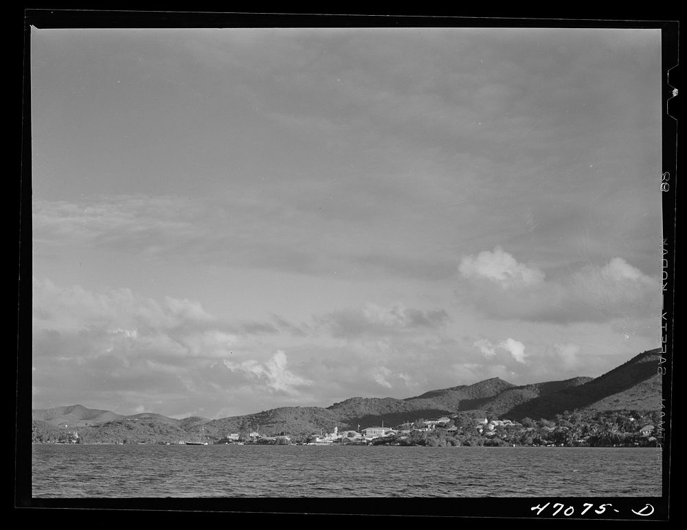Christiansted, Saint Croix Island, Virgin Islands. View of the Christiansted harbor. Sourced from the Library of Congress.