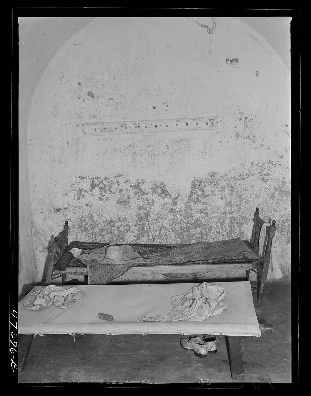 Charlotte Amalie, Saint Thomas Island, Virgin Islands. One of the cells in the old fort, now used as a prison. Sourced from…