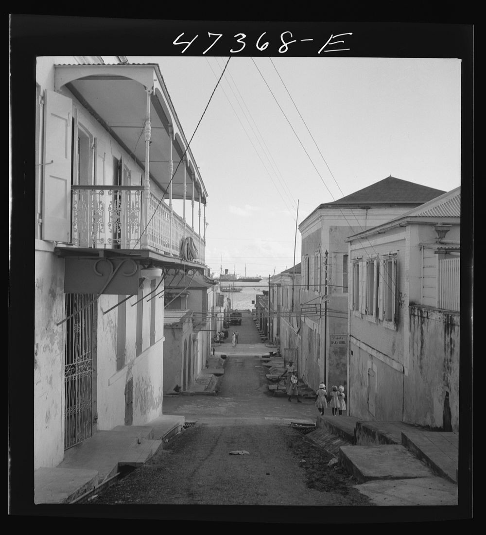 [Untitled photo, possibly related to: Charlotte Amalie, Saint Thomas Island, Virgin Islands. A street]. Sourced from the…