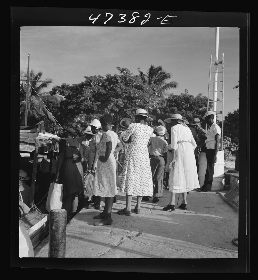 [Untitled photo, possibly related to: Saint John Island, Virgin Islands. At the dock in Cruz Bay]. Sourced from the Library…