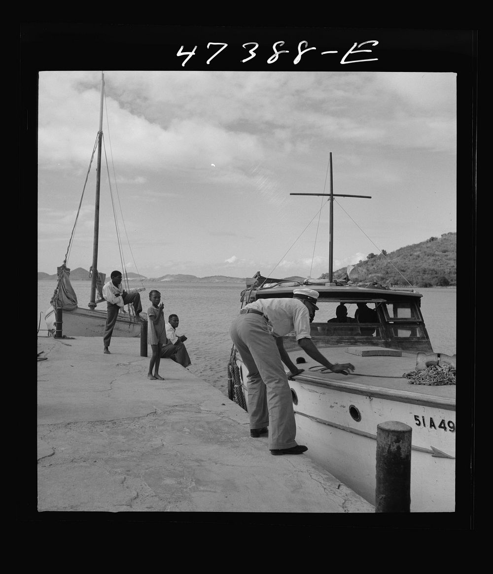 Saint John Island, Virgin Islands. At the dock in Cruz Bay. Sourced from the Library of Congress.