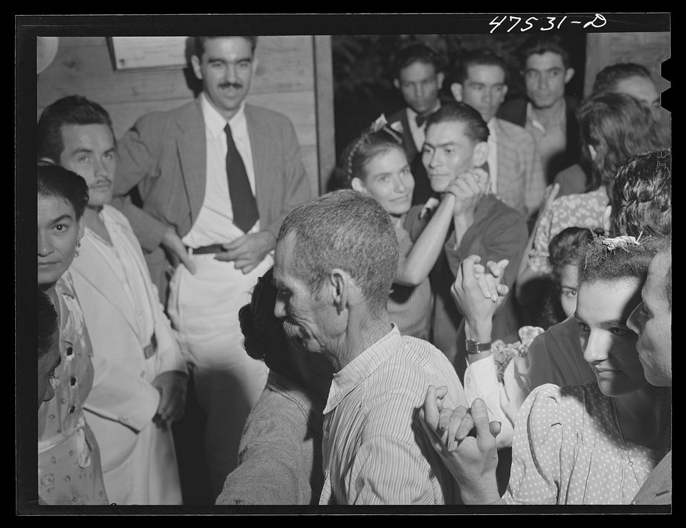 [Untitled photo, possibly related to: Guanica, Puerto Rico (vicinity). At a Three Kings' eve party in a tenant farmer's home…