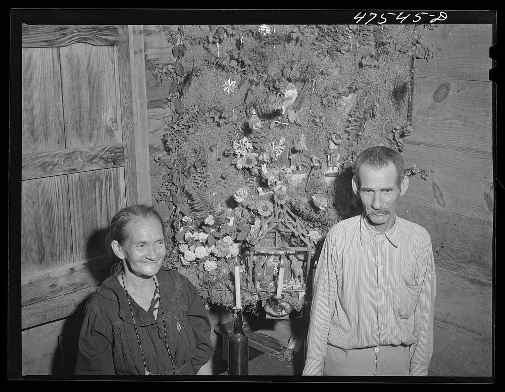 Guanica, Puerto Rico (vicinity). Tenant farmer and his wife at whose home a Three Kings' eve party was held. Sourced from…