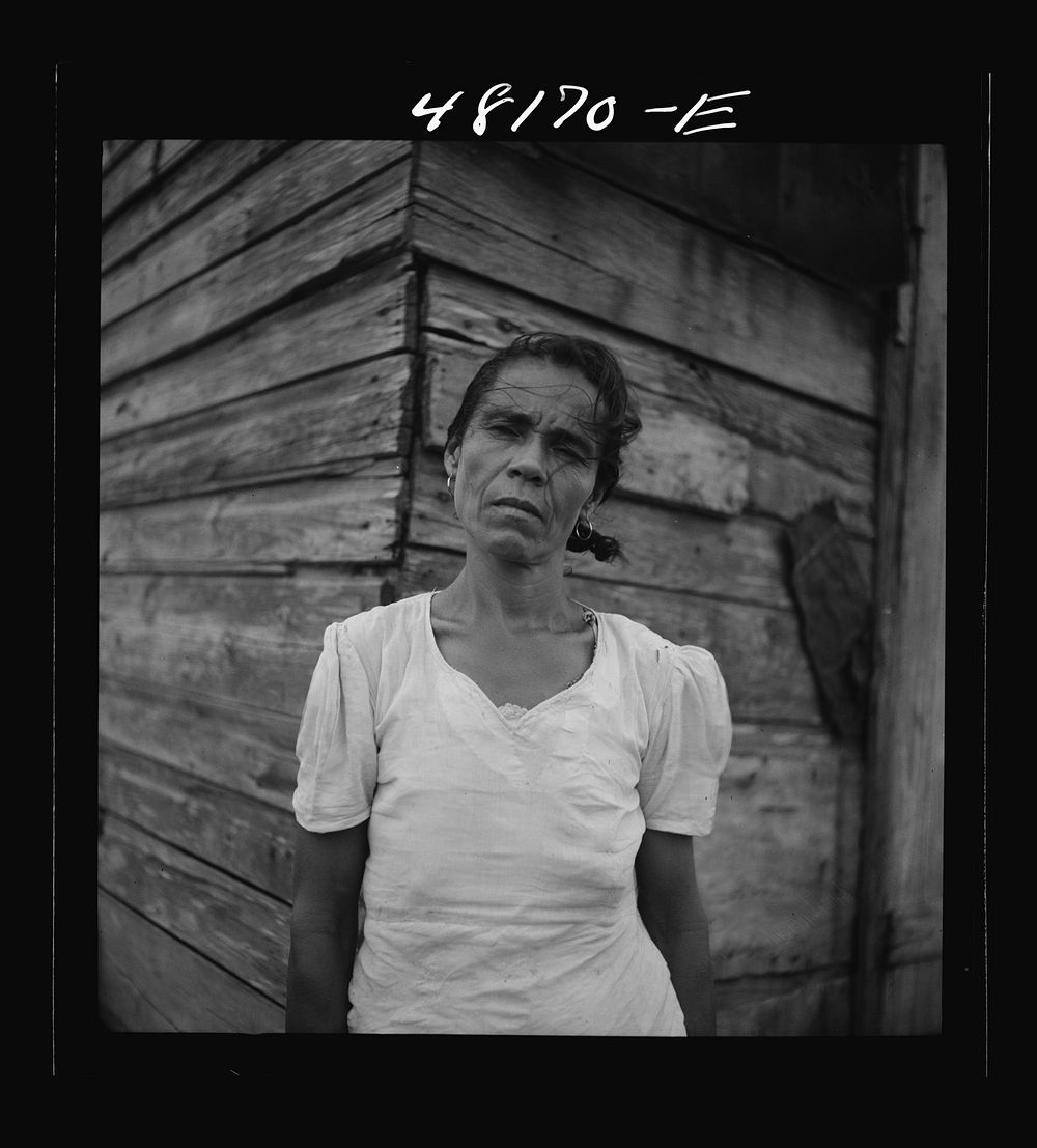 [Untitled photo, possibly related to: Santurce, Puerto Rico (vicinity). Woman who lives in a house on the land which FSA…