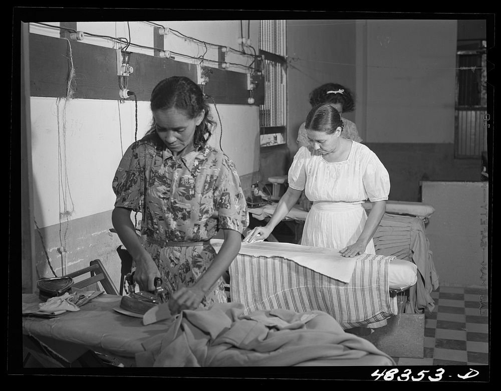 San Juan, Puerto Rico. In a dress factory. Sourced from the Library of Congress.