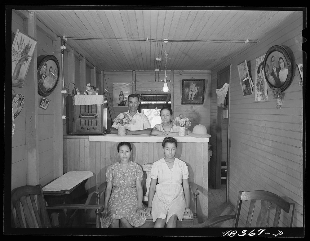 Barranquitas (vicinity), Puerto Rico. FSA (Farm Security Administration) borrower's family in their home. Sourced from the…