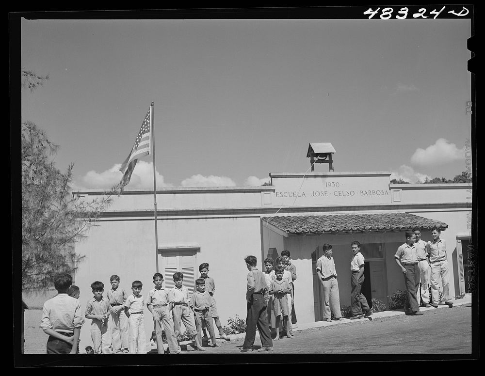 Aibonito (vicinity), Puerto Rico. A schoolhouse. Sourced from the Library of Congress.