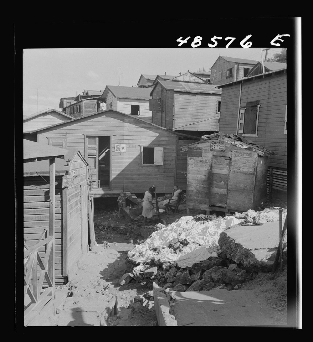 [Untitled photo, possibly related to: San Juan, Puerto Rico. La Perla, the slum area]. Sourced from the Library of Congress.