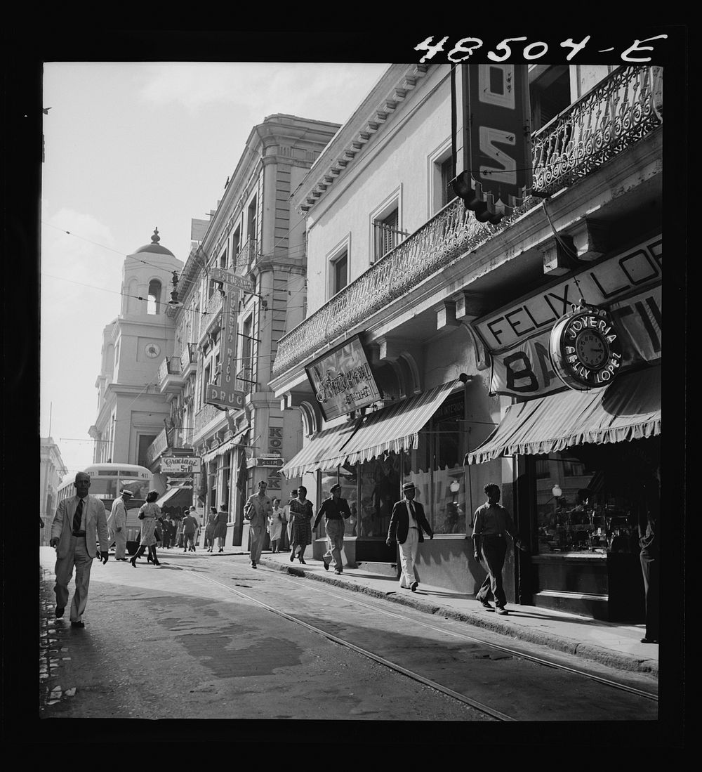 San Juan, Puerto Rico. Street scene. Sourced from the Library of Congress.