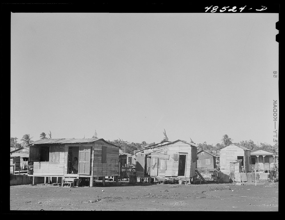 San Juan, Puerto Rico. Houses in El Fangitto, a slum area. Sourced from the Library of Congress.