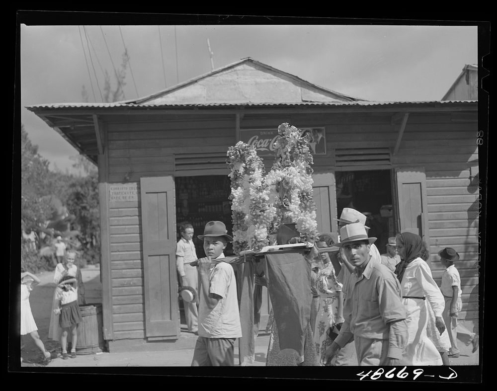 Maunabo, Puerto Rico. Religious procession. Sourced from the Library of Congress.