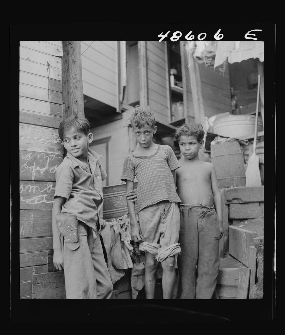 San Juan, Puerto Rico. Children in La Perla, the slum area. Sourced from the Library of Congress.