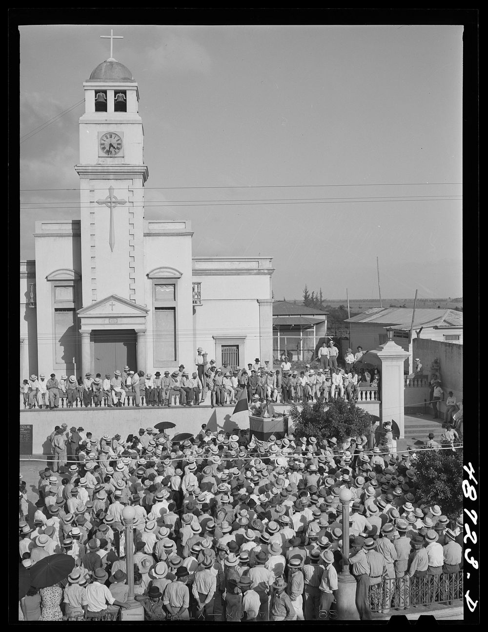 [Untitled photo, possibly related to: Yabucoa, Puerto Rico. A meeting in support of a strike at the sugar mill]. Sourced…