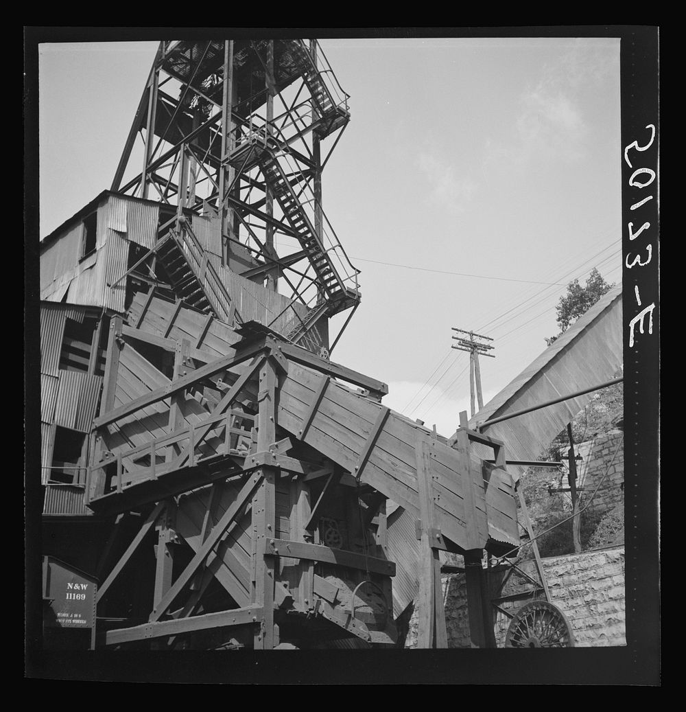 [Untitled photo, possibly related to: Coal mine tipple. Capels, West Virginia]. Sourced from the Library of Congress.