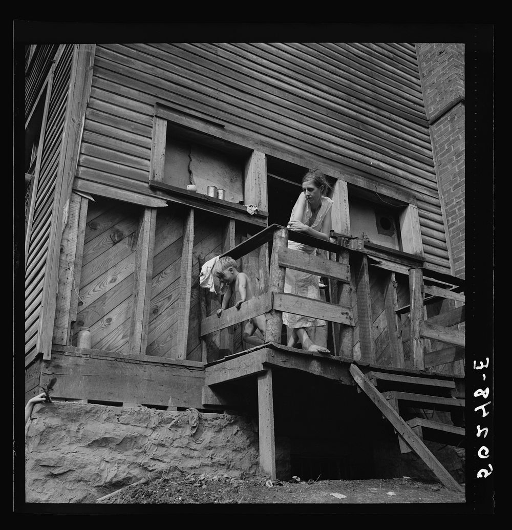 Wife and child of unemployed miner. Marine, West Virginia (see 50110 D). Sourced from the Library of Congress.