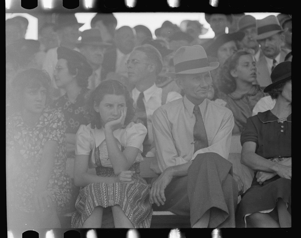 [Untitled photo, possibly related to: Group of people watching ceremonies on main platform, state fair, Donaldsonville…