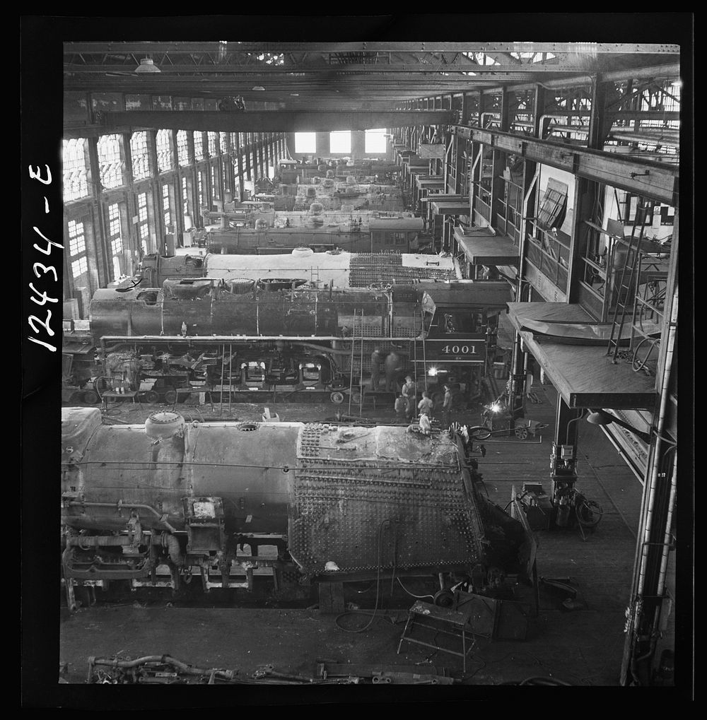 Chicago, Illinois. General view of a Chicago and Northwestern Railroad locomotive repair shop. Sourced from the Library of…