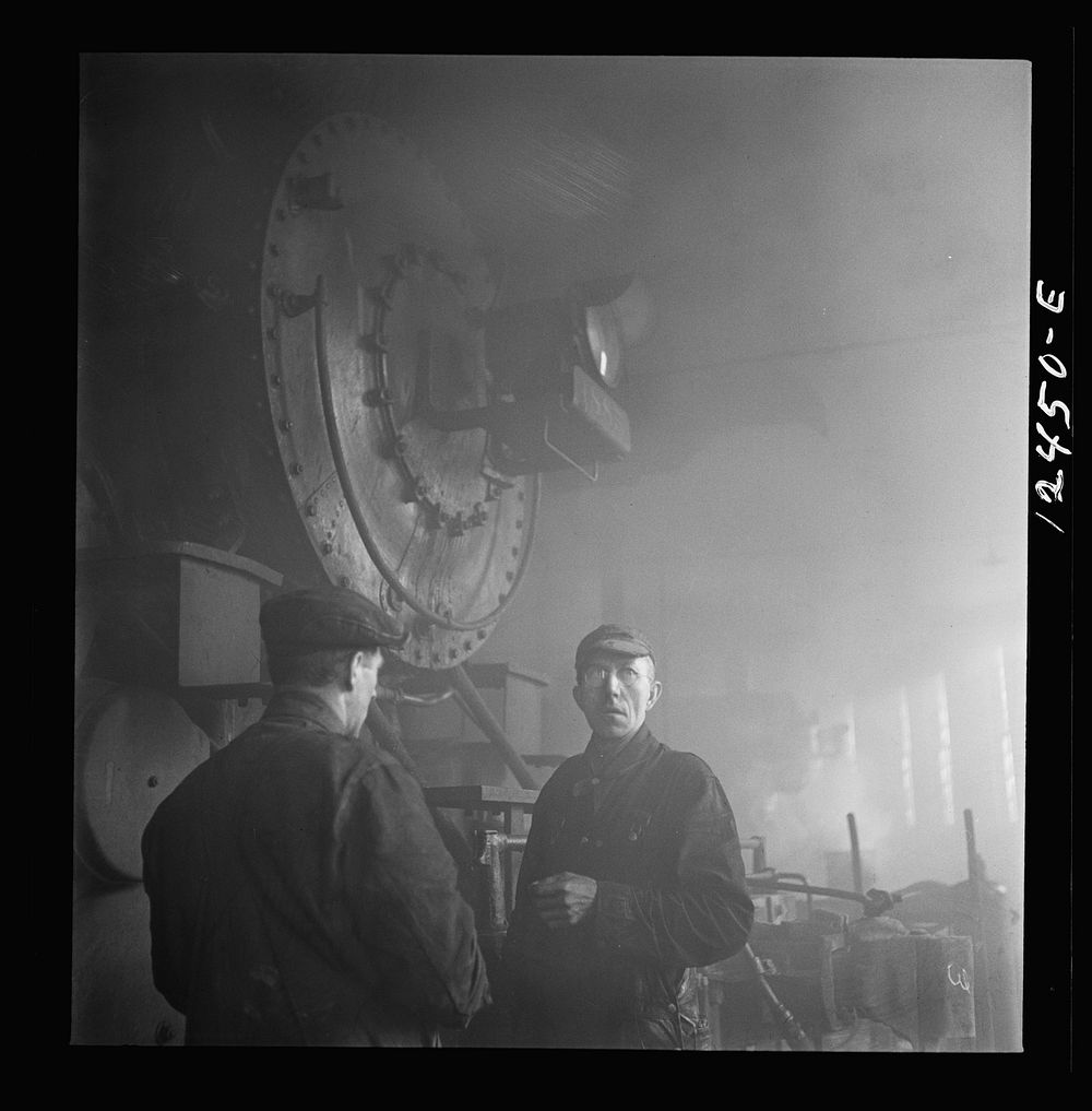 [Untitled photo, possibly related to: In the roundhouse at Proviso Yard, Chicago and Northwestern Railroad. Chicago…