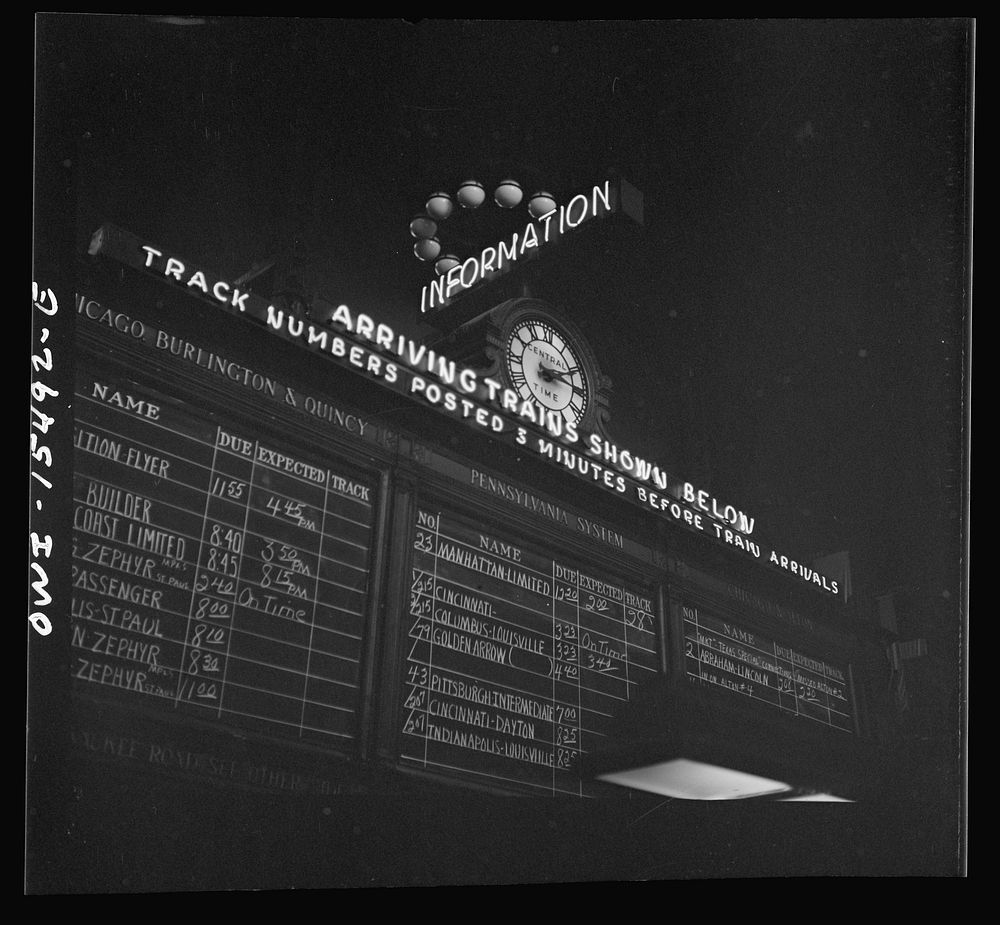 Chicago, Illinois. Sign at the Union Station. Sourced from the Library of Congress.