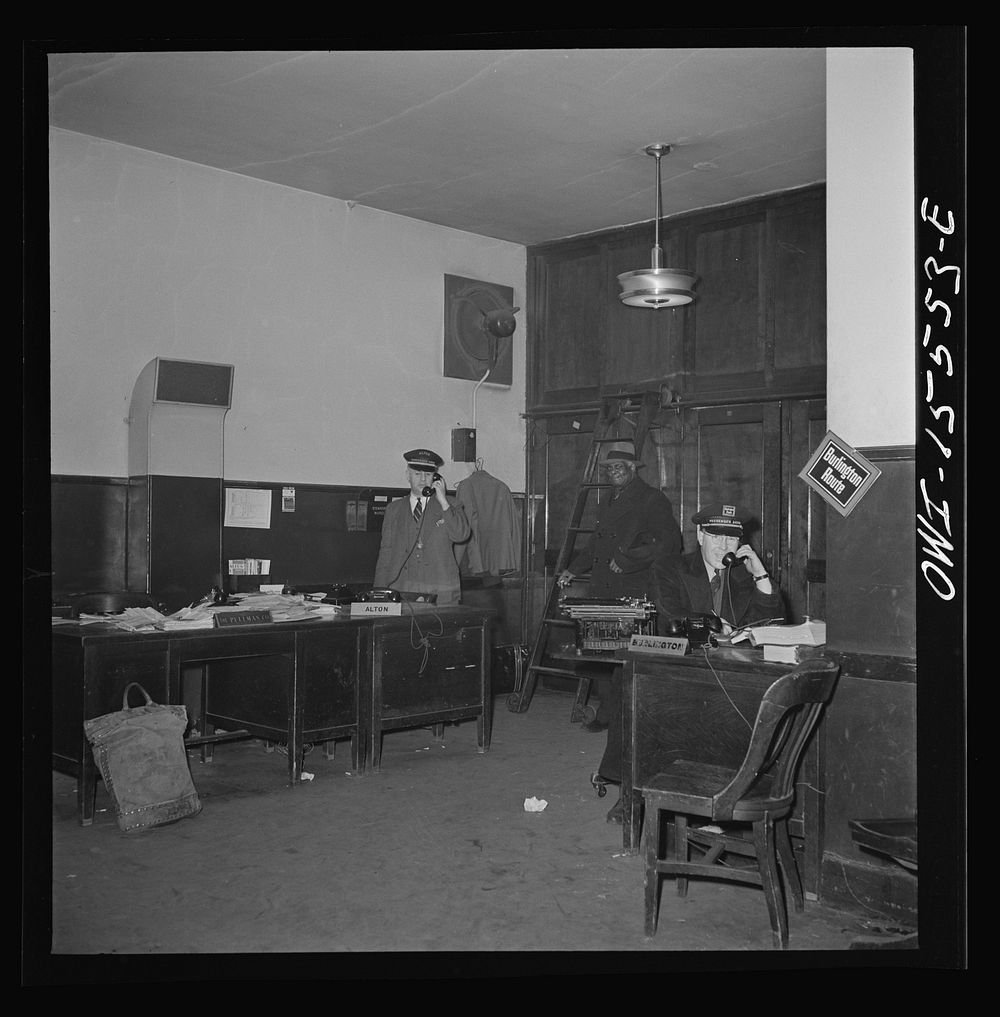 Chicago, Illinois. In the passenger agent's room at the Union Station. Sourced from the Library of Congress.