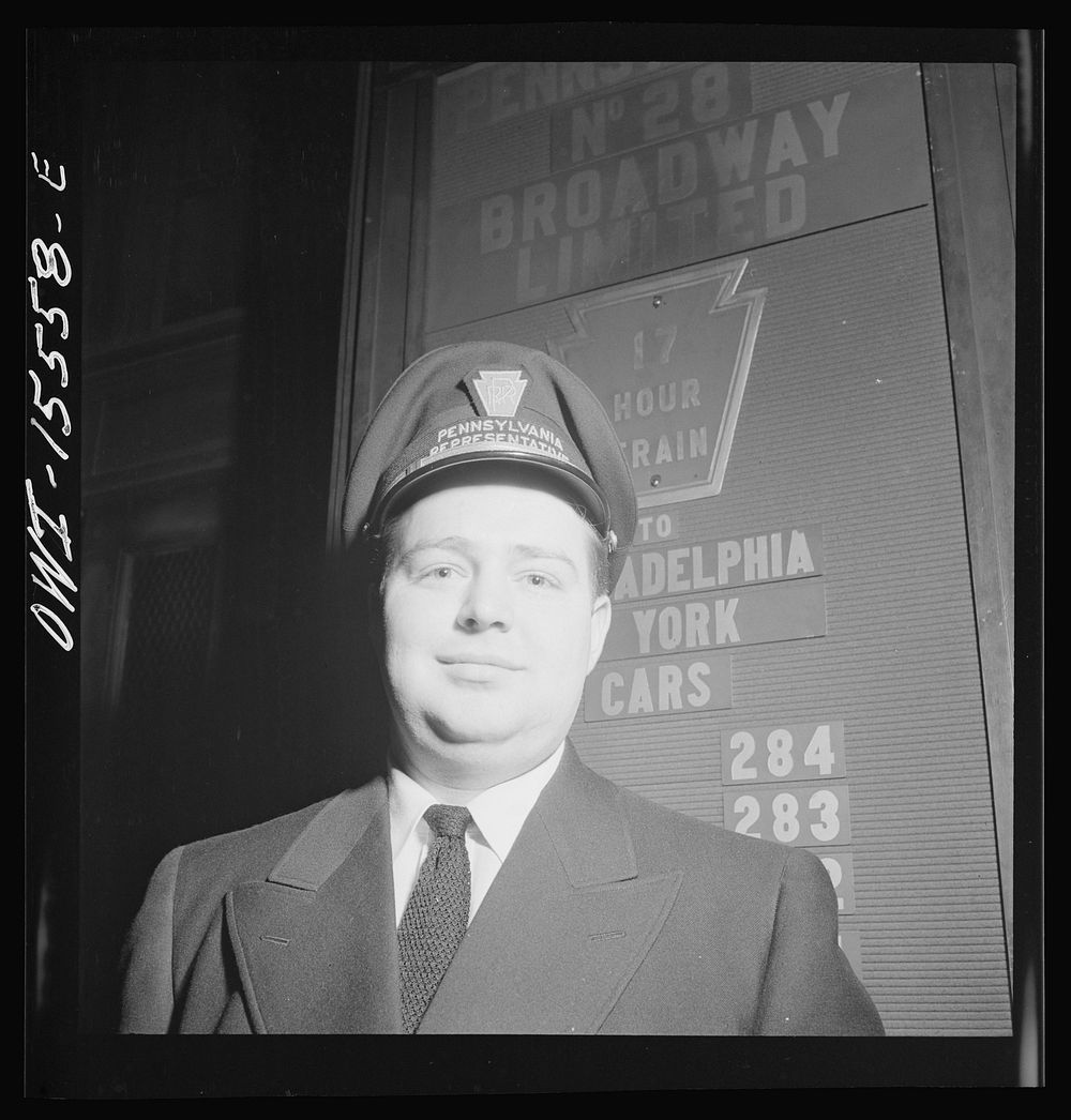 Chicago, Illinois. Mr. Hal Duello, Assistant Passenger Agent, for the Pennsylvania Railroad at the Union Station. Sourced…