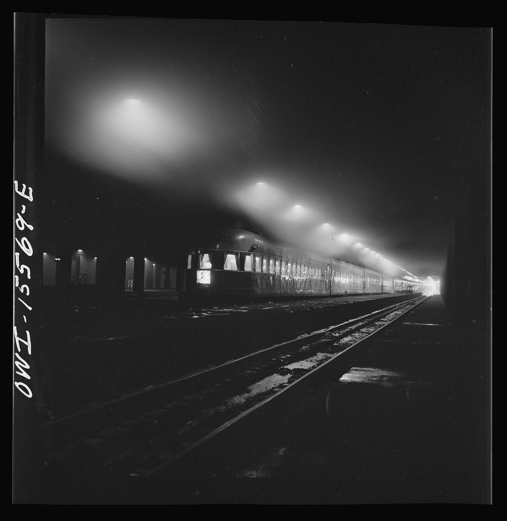 [Untitled photo, possibly related to: Chicago, Illinois. A Baltimore and Ohio Railroad train about to depart from the Union…