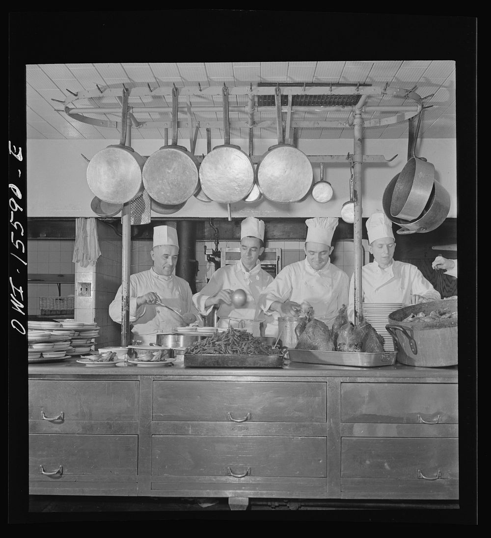 Chicago, Illinois. In the kitchen of one of the Fred Harvey restaurants at the Union Station. Sourced from the Library of…