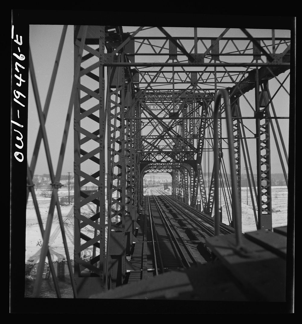 Lemont, Illinois. Crossing the drainage canal along the Atchison, Topeka, and Santa Fe Railroad between Chicago, and…